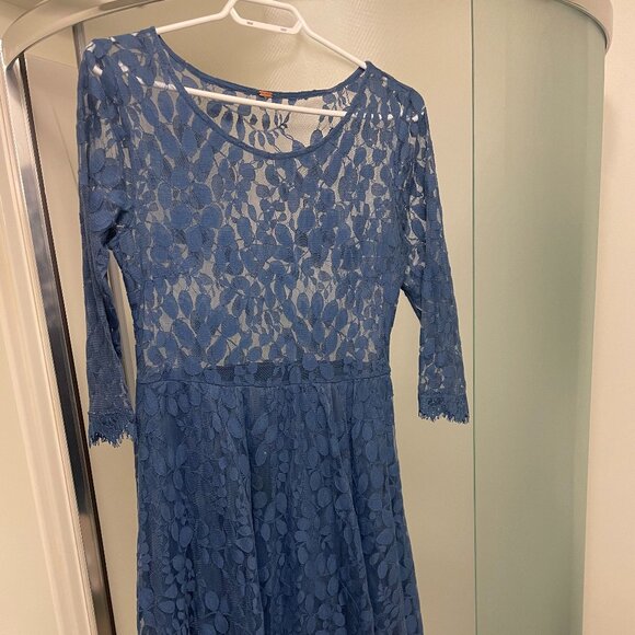 Free People mini dress in powder blue - Picture 1 of 6